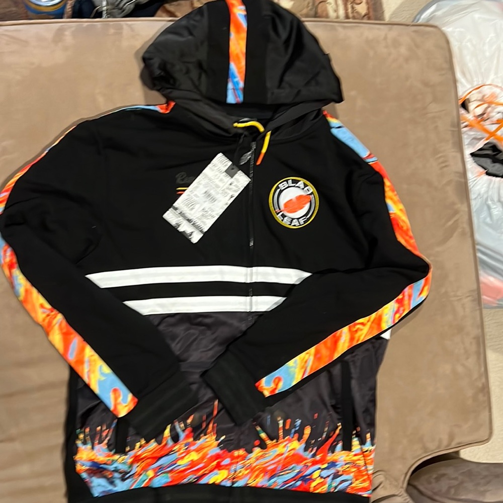 Blac Leaf Hooded Zipper Jacket